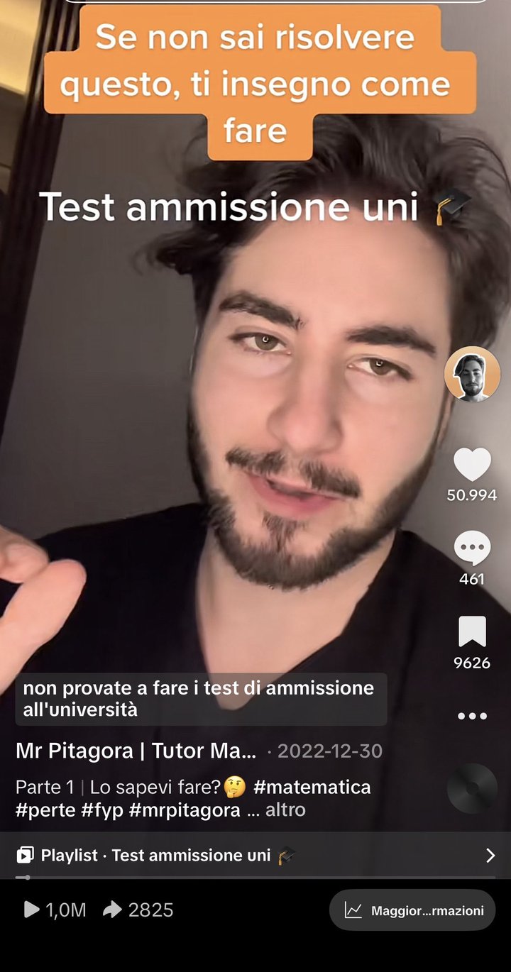 Mr. Pitagora spiega come risolvere un esercizio del test di ammissione all'università, 1 milione di views